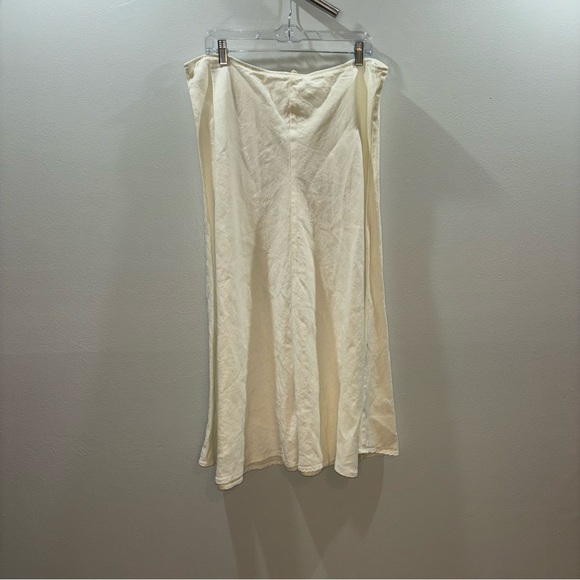 Eileen Fisher 100% Linen A-Line Midi White Minimalist Size XL Skirt - Picture 7 of 13
